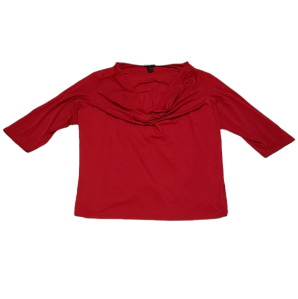 Lane Bryant 26/28W red cowl neck blouse